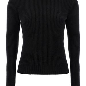 Balmain Schwarz Gerippter Pullover