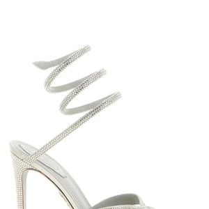 Rene Caovilla White René Caovilla Margot Sandal With Spiral Strap