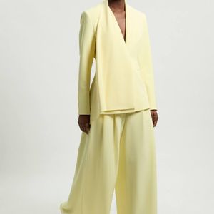 Karen Millen Yellow Soft Tailored Wide Leg Trouser