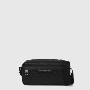 Karl Lagerfeld Black K/Monogram Perforated Crossbody Bag for men