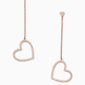 Kate Spade Yours Truly Cz Pave Heart Linear Earrings