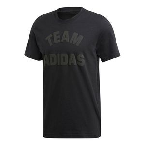 Adidas Black V Alphabet Printing Casual Sports Round Neck Short Sleeve for men