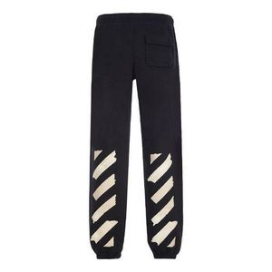 Off-White c/o Virgil Abloh Blue Cotton Logo Loose Stripe Sweatpants Tape for men