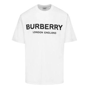 Burberry White Cotton Logo Printing Classic Short Sleeve