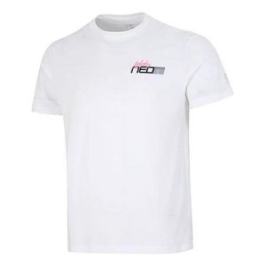 Adidas White Neo Minimalistic Alphabet Logo Printing Athleisure Casual Sports Round Neck Short Sleeve T-Shirt for men