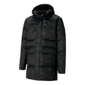 PUMA Black Camo Long Down Jacket for men