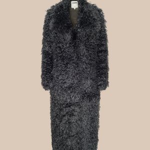 L'Agence Blue Lizbeth Faux Fur Jacket