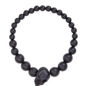 Alexander McQueen Black Skull Charm Metal Ball Bracelet for men