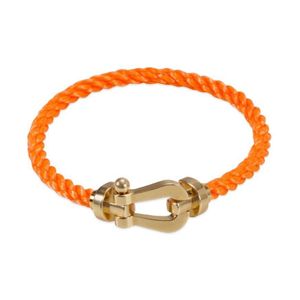 Fred Orange 'force 10' Buckled Braided Cable Bracelet