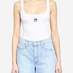 MARINE SERRE Blue Cropped Tank Top