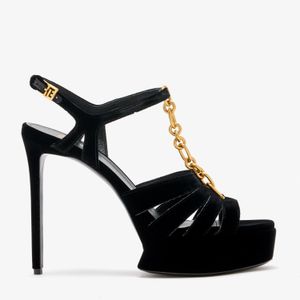 Balmain Black Sync Platform Sandals