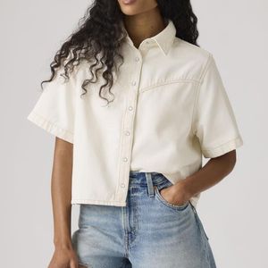 Levi's White Logan Short Sleeve Denim Shirt