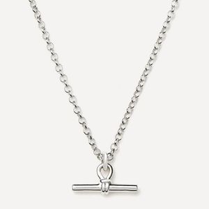 Missoma White Plated Chunky T-Bar Pendant Necklace