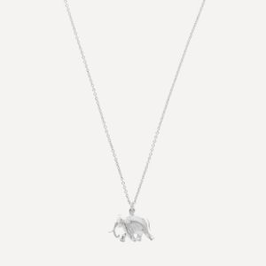 Alex Monroe Metallic Silver Indian Elephant Pendant Necklace One Size