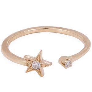 Andrea Fohrman Metallic Gold White Diamond Star Ring