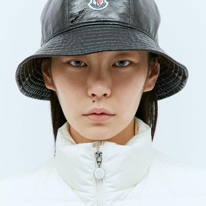 Moncler Gray Logo Patch Bucket Hat