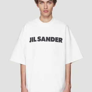 メンズ Jil Sander ホワイト ボクシー ロゴ T シャツ