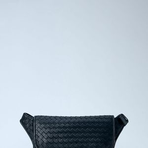 Bottega Veneta Blue Intrecciato Woven Leather Belt Bag for men