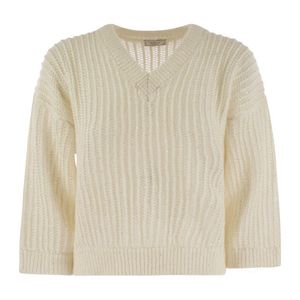 Peserico Natural Tricot Sweater With Micropaillettes