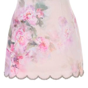 Zimmermann Pink Crush Linen Mini Skirt
