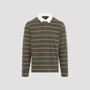 Etro Green L/Striped Polo for men
