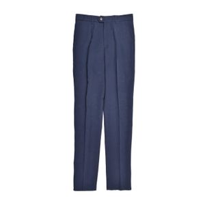 Brunello Cucinelli Blue Linen Dress Trousers for men