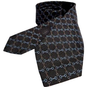 Gucci Black Chain Pattern Silk Tie for men