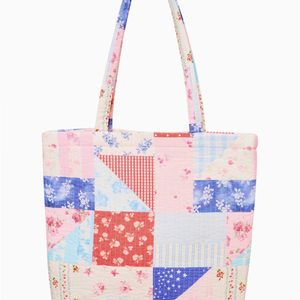 LoveShackFancy White Henderson Patchwork Print Tote Bag For