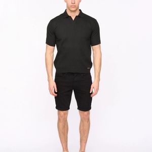 Duck and Cover Black Morwin Collared Neck Short Sleeve Regular Fit Shirt for men