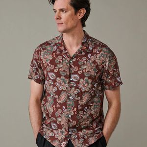 aubi Brown Belmont Printed Shirt for men
