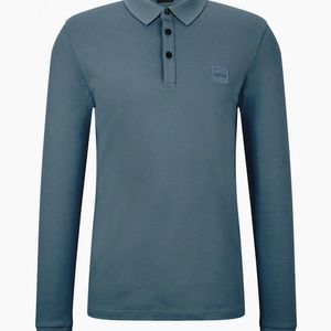 Boss Blue Passerby Long Sleeved Polo for men