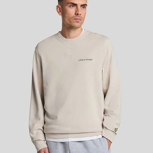 Lyle & Scott Grey Loopback Embroidered Crew Neck Sweatshirt for men