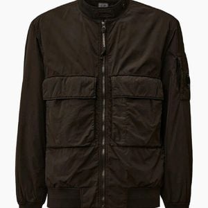 C P Company Black Chrome-R Padded Lens Bomber Jacket for men