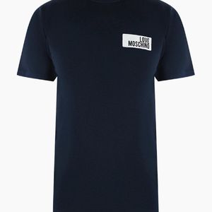 Love Moschino Blue Block Logo T-Shirt for men