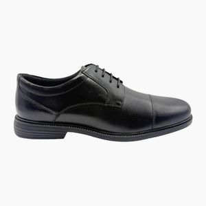 Rockport Black Clifford Toe Cap Lace Shoes for men