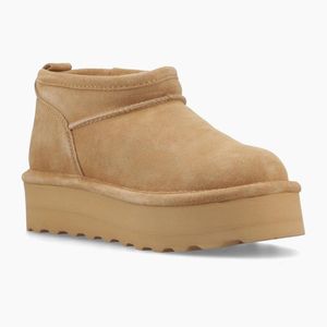 BEARPAW Natural Retro Super Shorty Suede Coffee Winter Ankle Boots