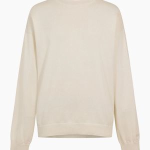 Boss White Crew Neck Ribbed Collar Long Sleeve Sweatshirt for men