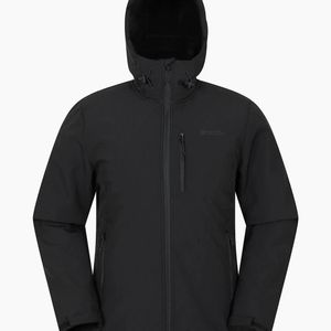 Mountain Warehouse Black Charleston Faux Fur Lined Soft Shell Jacket for men