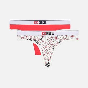 DIESEL White Ufst 2-Pack Thong, Print