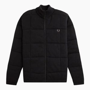 Fred Perry Black Quilted Knitted Jacket for men