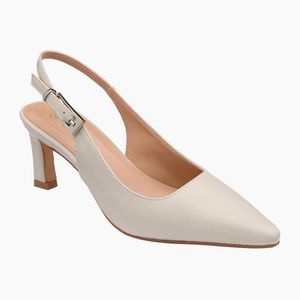 Lotus White Sharon Slingback Court Shoes