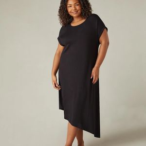 Live Unlimited London Black Jersey Asymmetric Dress