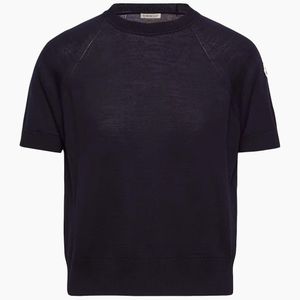 Moncler Blue Knitted T-Shirt for men