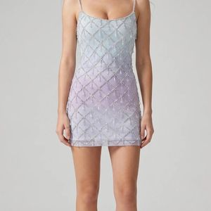 Oceanus Purple Arabella Ombre Mini Dress