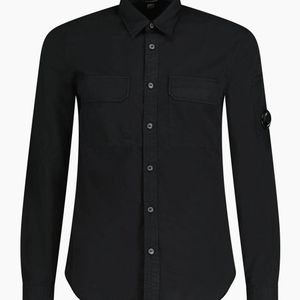 C P Company Black Arm Lens Overshirt for men