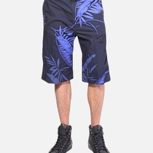 DIESEL Blue P Cooper Np 0Gajz Shorts Floral Print Cotton Summer Casual Beachwear for men