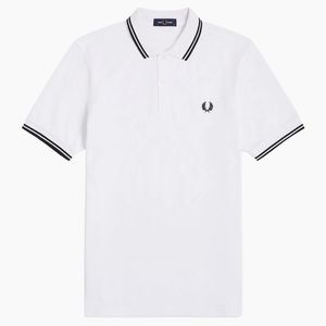 Fred Perry White Twin Tipped Polo Shirt for men