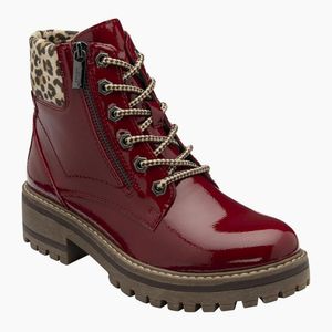 Lotus Red Myleen Ankle Boots