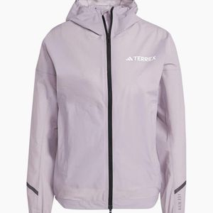 Adidas Purple Solid Patterned Hooded Rain Jacket