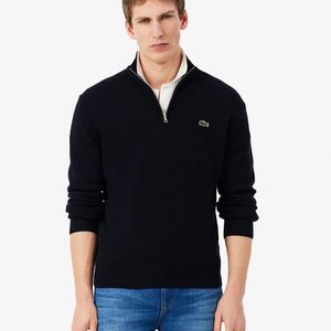 Lacoste Black Half-Zip Merino Sweatshirt for men